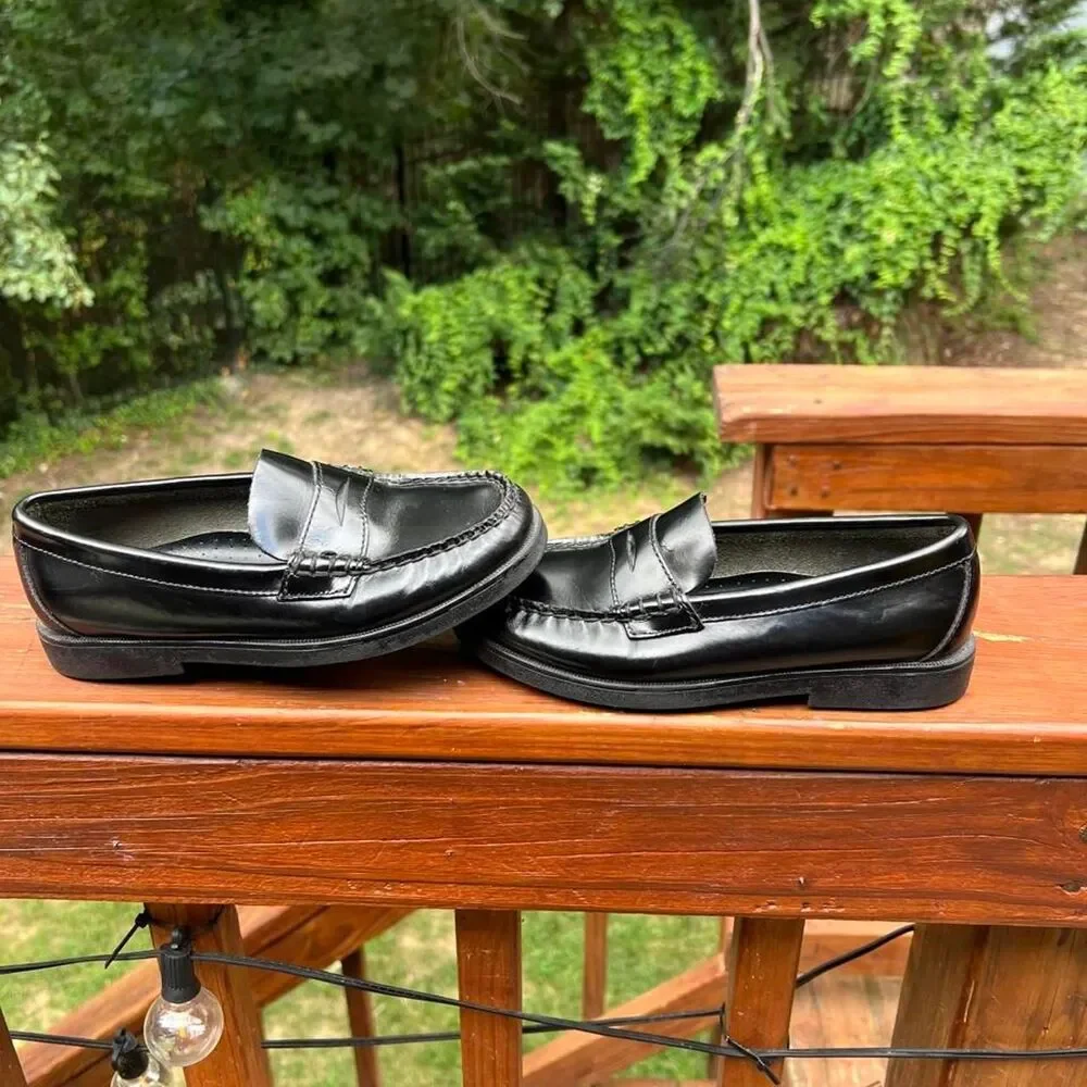 Sperry Colton Youth 1.5  Black Penny Loafers Dress School Shoes